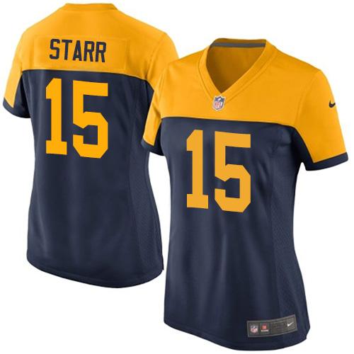Nike Packers #15 Bart Starr Navy Blue Alternate Women's Stitched NFL New Elite Jersey